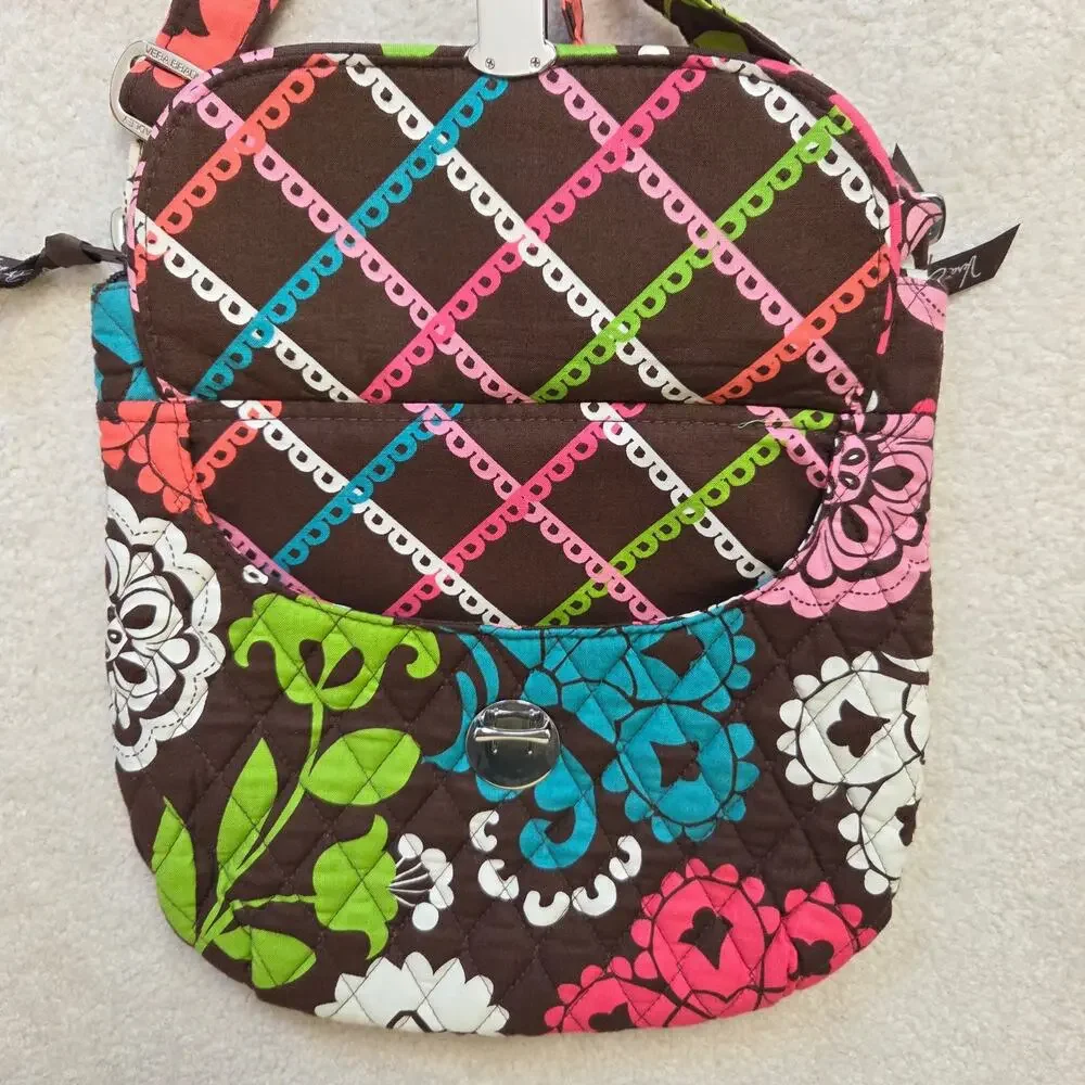 Vera Bradley Retired Lola Saddle Hipster Quilted Crossbody Handbag Adjustable